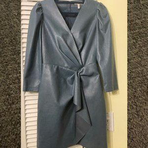 Rebecca Taylor Vegan Leather Green Dress Size 2